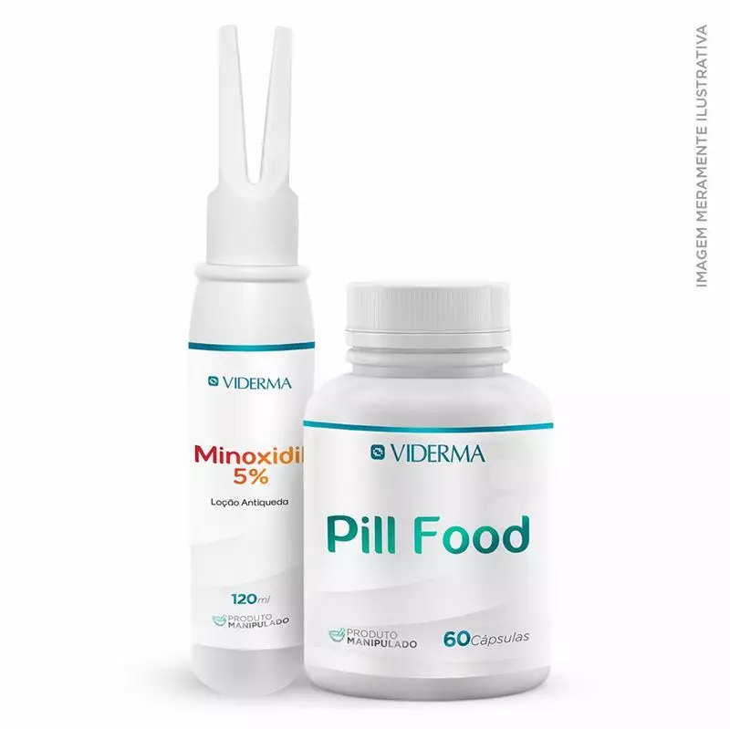 Kit Queda Stop (Capsulas de Pill Food + Loção Minoxidil 5% - Antiqueda)