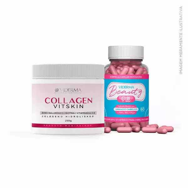 Kit Cabelos e Unhas Fortes (Cap Beauty Pill + Collagen Vit Skin Natural) Kit Cabelos e Unhas Fortes (Cap Beauty Pill + Collagen Vit Skin Natural)