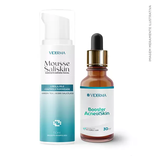 Kit Anti-acne (Sabonete Mousse Saliskin + Booster AcneolSkin)