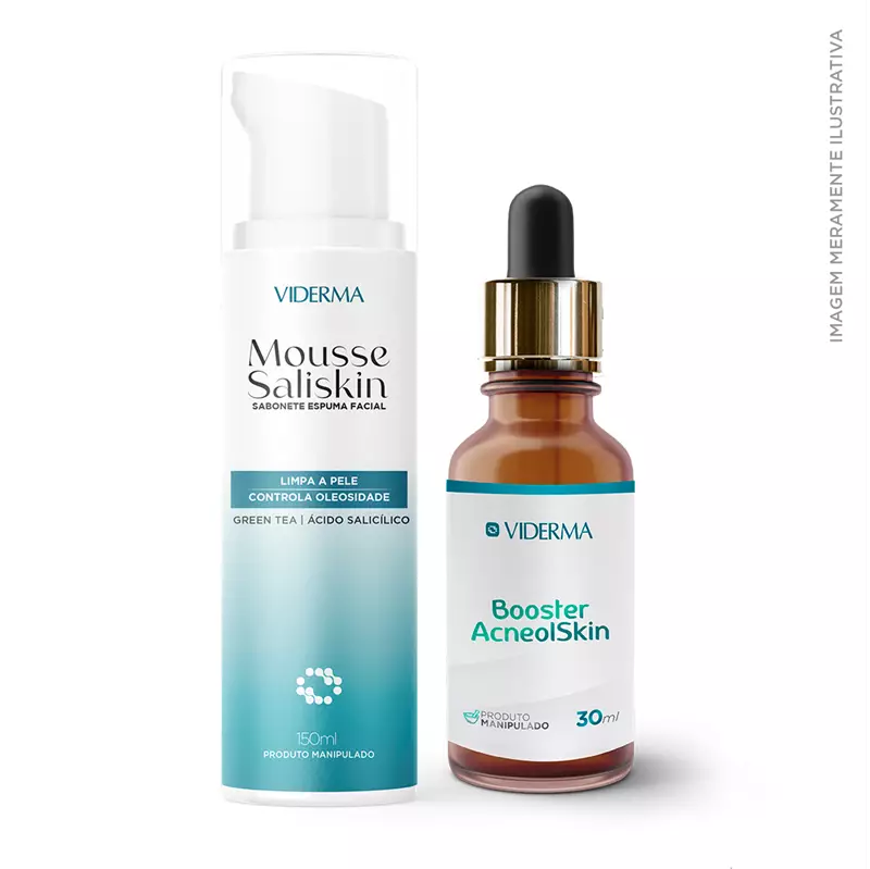 Kit Anti-acne (Sabonete Mousse Saliskin + Booster AcneolSkin)