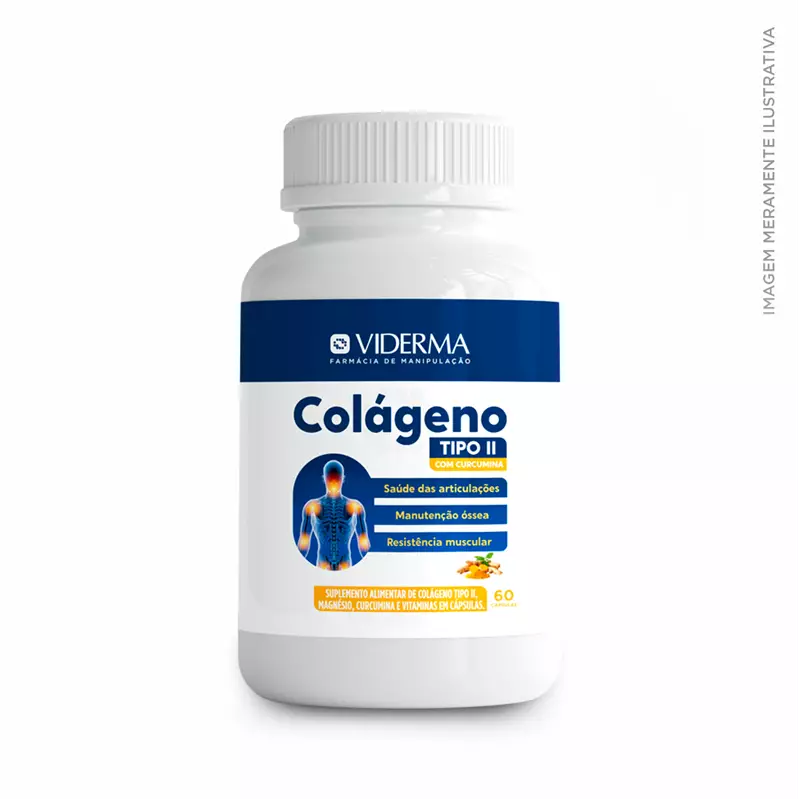 Cápsula Colágeno Tipo II + Magnésio + Curcumina +  Vit C/D